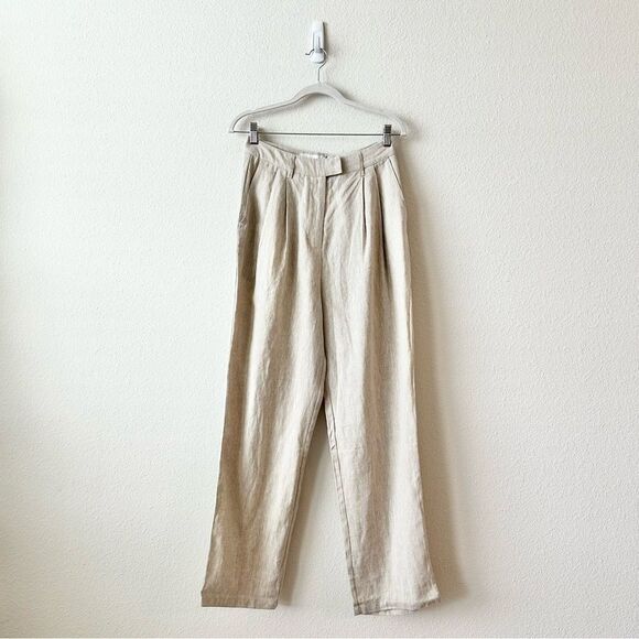 NWT Revolve SOVERE Natural Straight Leg Linen Pants in Beige Size Medium - Picture 4 of 11